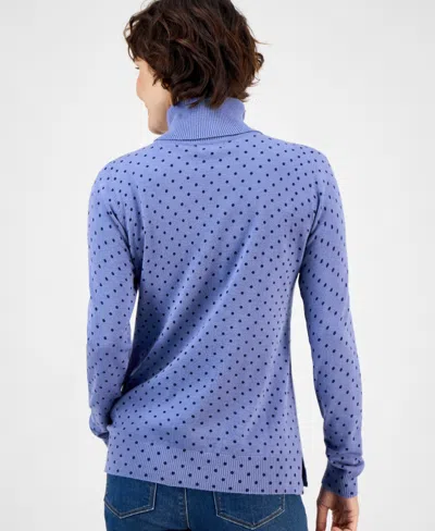 Style & Co Women's Long-sleeve Turtleneck Sweater, Created For Macy's In Blue