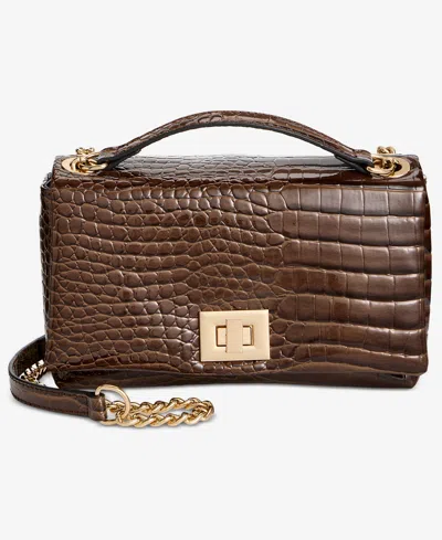 Inc International Concepts Mini Ajae Croc-embossed Shoulder Bag, Macy's Exclusive In Brown
