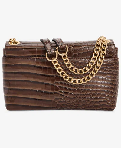 Inc International Concepts Mini Ajae Croc-embossed Shoulder Bag, Macy's Exclusive In Brown