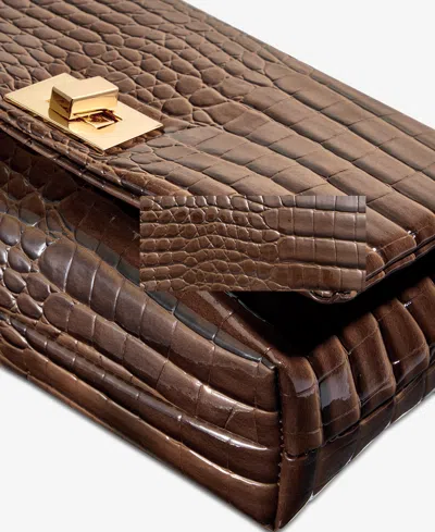 Inc International Concepts Mini Ajae Croc-embossed Shoulder Bag, Macy's Exclusive In Brown