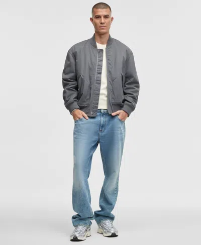 Mode Of One Men's Relaxed-fit Twill Bomber Jacket, Macy's Exclusive In Gray