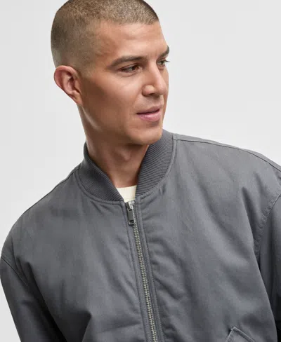 Mode Of One Men's Relaxed-fit Twill Bomber Jacket, Macy's Exclusive In Gray