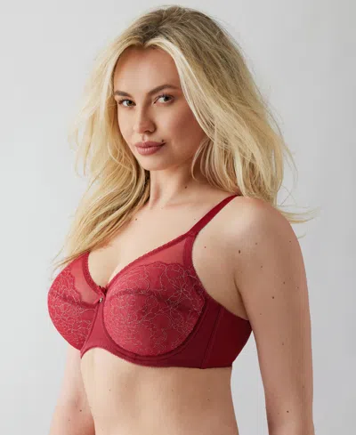 Wacoal Retro Chic Full-figure Underwire Bra 855186, Up To J Cup In Red