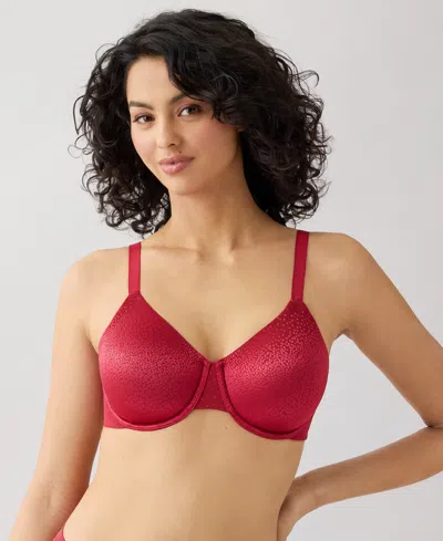 Wacoal Back Appeal Jacquard Underwire Bra In Burgundy