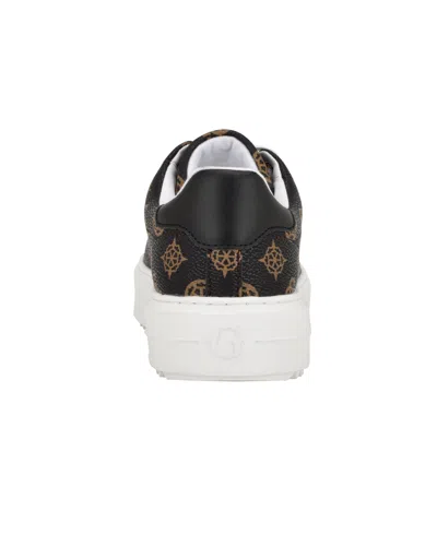 Guess Women's Denesa Treaded Platform Lace-up Sneakers In Black