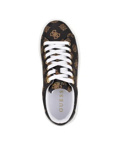 Guess Women's Denesa Treaded Platform Lace-up Sneakers In Black