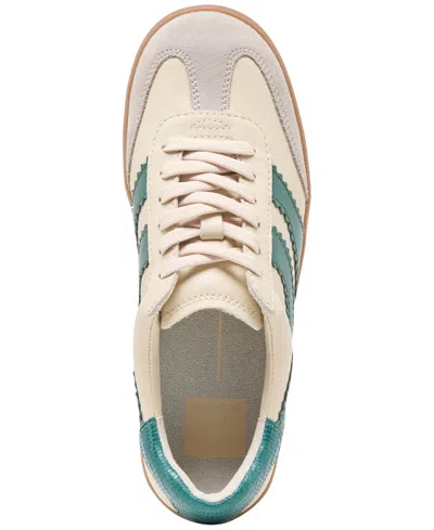 Dolce Vita Merit Sneakers White Green Leather In Neutral