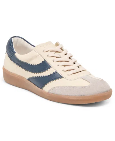 Dolce Vita Merit Sneakers White Navy Leather In Neutral