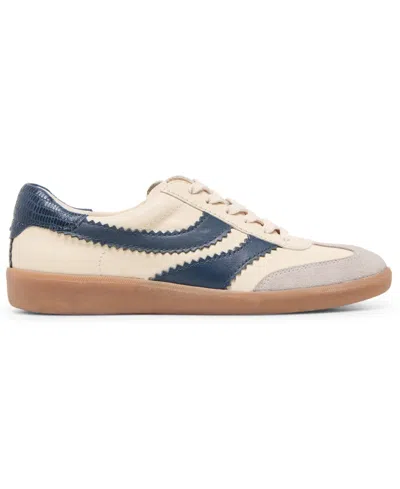 Dolce Vita Merit Sneakers White Navy Leather In Neutral