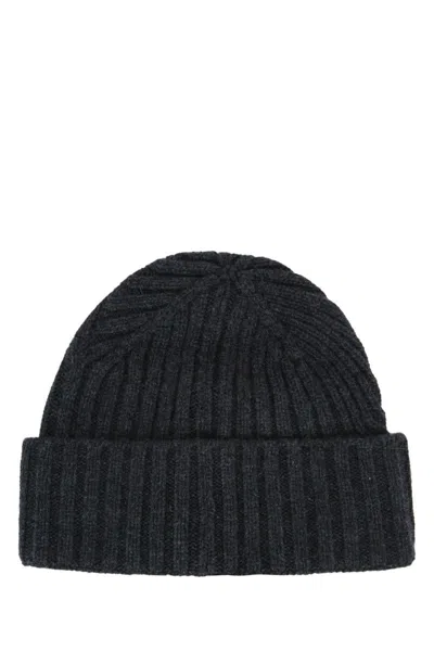 Jacquemus Le Bonnet Tourni Grey Beanie With Turn-up Brim And Logo Lettering On The Front In Wool Man In Blue