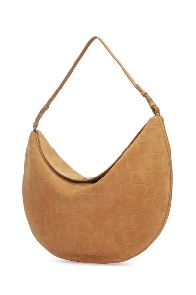 Jacquemus Crescent Crocodile Shoulder Bag With Adjustable Strap In Brown