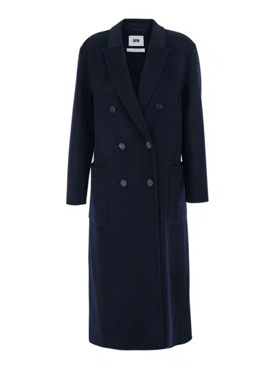 Grifoni Blue Coat With Double-breasted Fastening In Wool Woman In Blue
