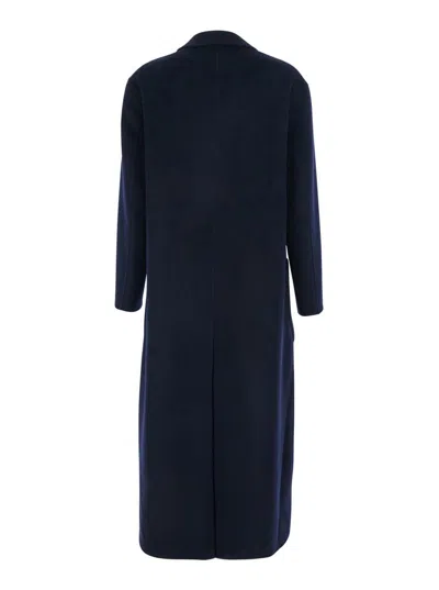 Grifoni Blue Coat With Double-breasted Fastening In Wool Woman In Blue