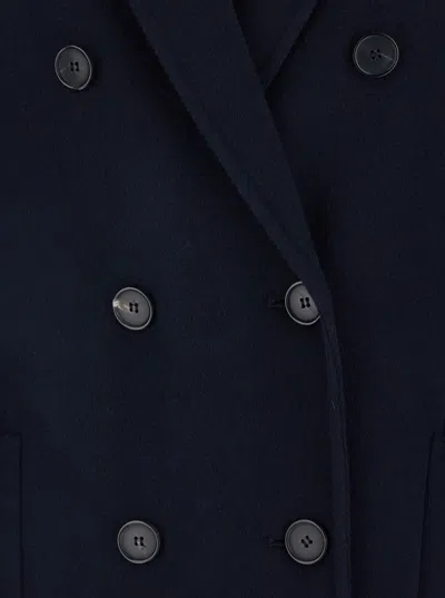 Grifoni Blue Coat With Double-breasted Fastening In Wool Woman In Blue