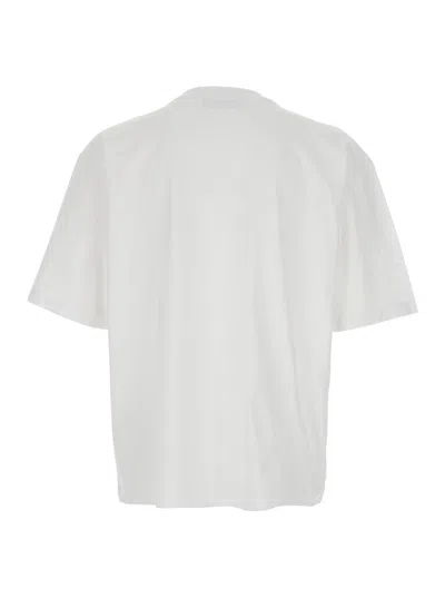 Dsquared2 Men White Crewneck T-shirt With Logo Lettering On The Front In Cotton Man In White