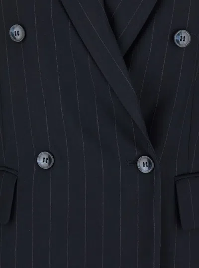 Rame Double-breasted Suit Jacket In Black