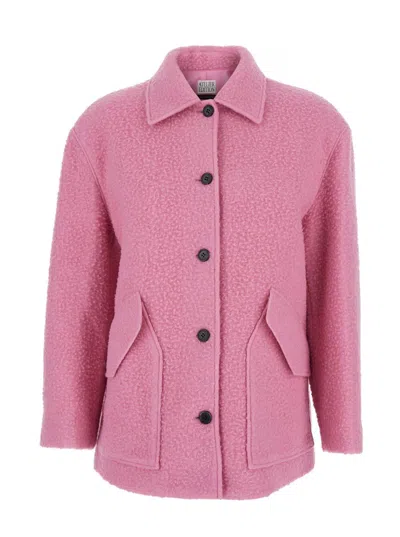 Atelier Edition Diagonal Pocket Jacket In Pink