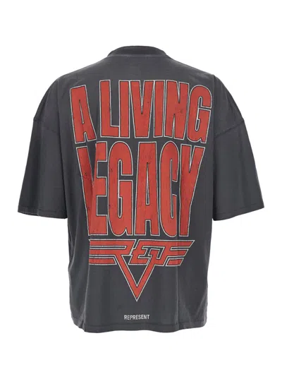 Represent Living Legacy Graphic Print T-shirt In Gray