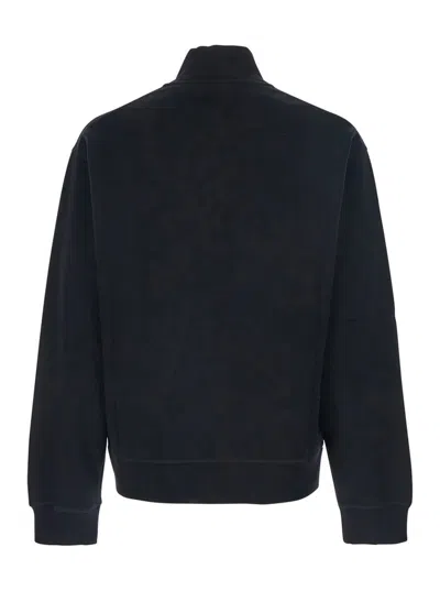 Dsquared2 Men Black High Neck Sweatshirt With Lettering Logo On The Front In Cotton Man In Black