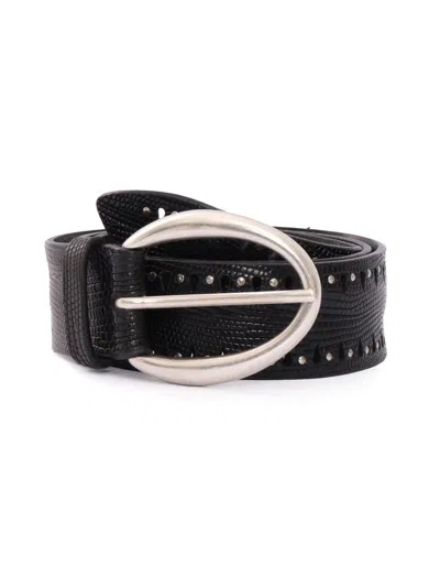 Claudio Orciani Smooth Calf Leather Belt With Polished Finish In Black