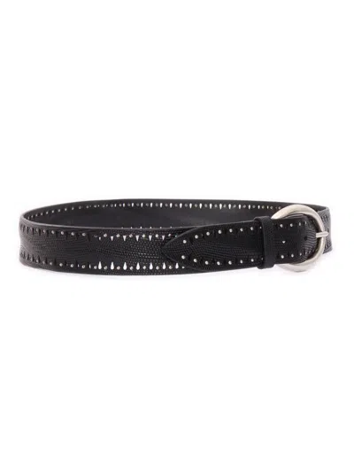 Claudio Orciani Smooth Calf Leather Belt With Polished Finish In Black