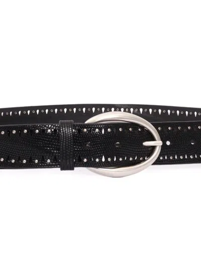 Claudio Orciani Smooth Calf Leather Belt With Polished Finish In Black