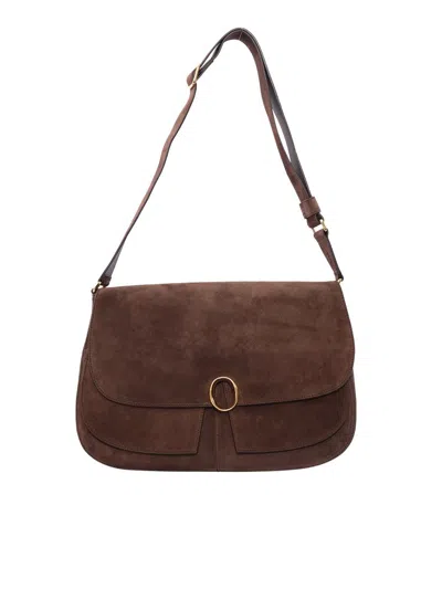 Claudio Orciani Structured Handbag In Smooth Calf Leather With Minimalist Design In Brown