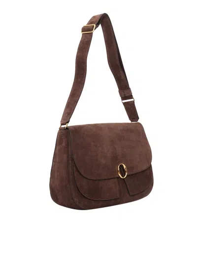 Claudio Orciani Structured Handbag In Smooth Calf Leather With Minimalist Design In Brown