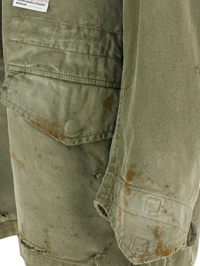 Miharayasuhiro Distressed Field Puffer Jackets Green In Green