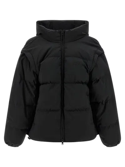 Mm6 Maison Margiela Black Convertible Padded Jacket In Black