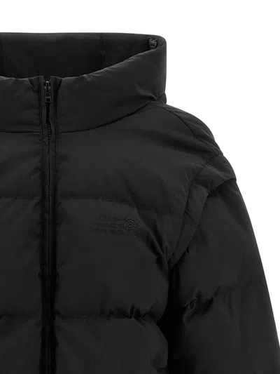 Mm6 Maison Margiela Black Convertible Padded Jacket In Black
