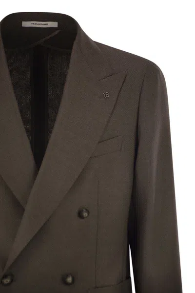 Tagliatore Double-breasted Patch-pocket Blazer In Brown