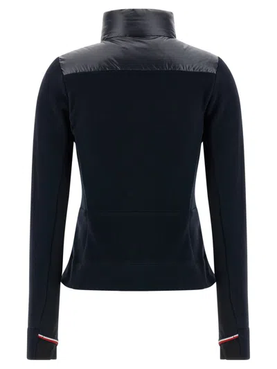 Moncler Blue Wool Zip-up Padded Cardigan In Blue