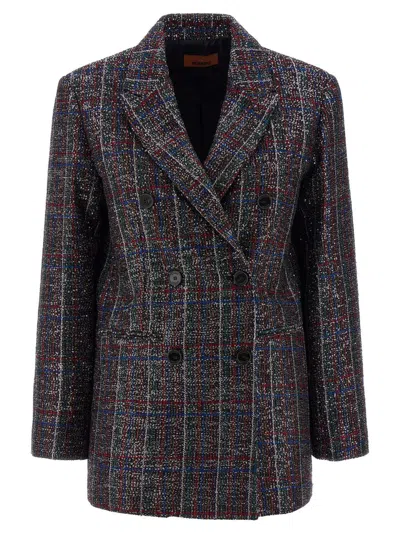 Missoni Double-breasted Checked Blazer Featuring Sequins In Multi