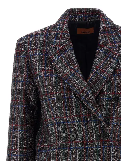 Missoni Double-breasted Checked Blazer Featuring Sequins In Multi