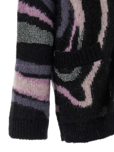Pucci Embroidered Mohair Blend Oversize Cardigan In Black