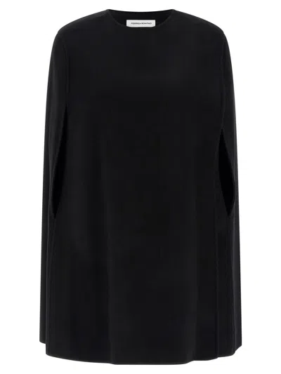 Federica Bonifaci Crew-neck Cape In Black