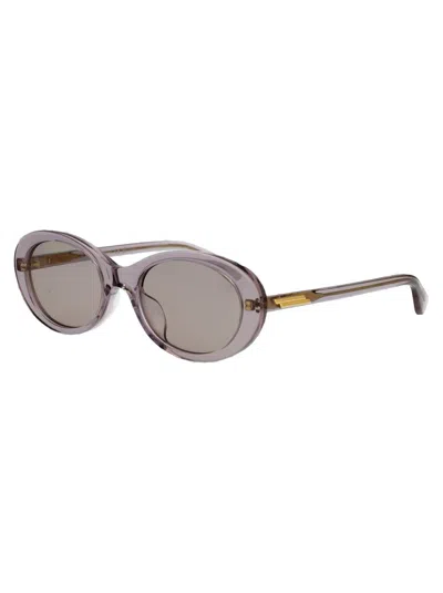 Bottega Veneta Grey-grey-grey Recycled Acetate Sunglasses In Gray