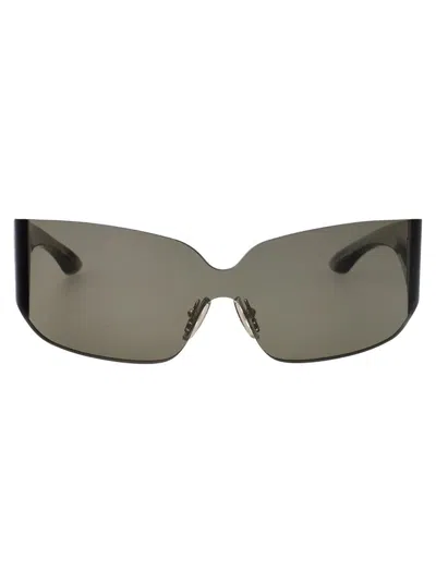 Balenciaga Wraparound Square Frame Sunglasses In Green