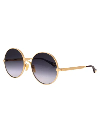 Chloé Chloe Round Sunglasses Ch0321 S 005 In Blue