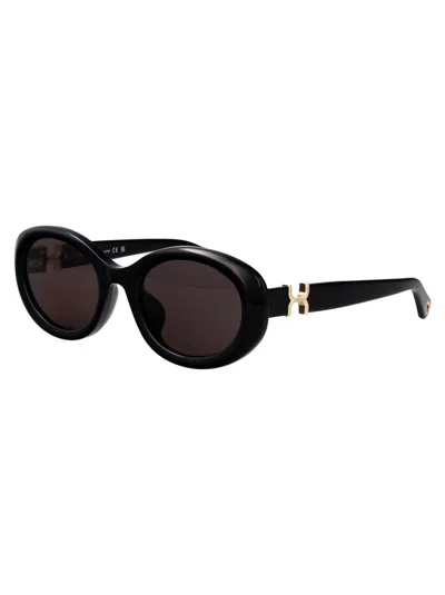 Chloé Chloe Round Sunglasses Ch0323 Sk 001 In Black