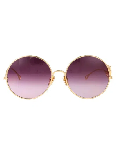 Chloé Chloe Round Sunglasses Ch0329 S 003 In Gold