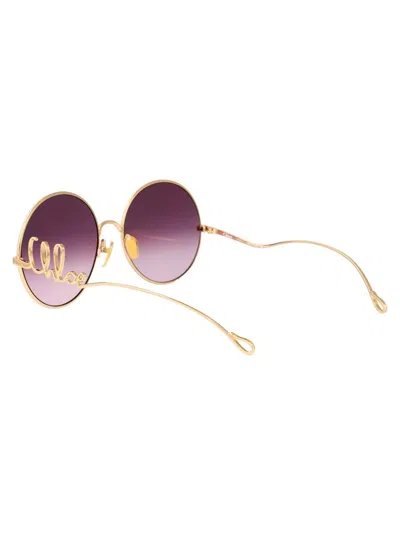Chloé Chloe Round Sunglasses Ch0329 S 003 In Gold