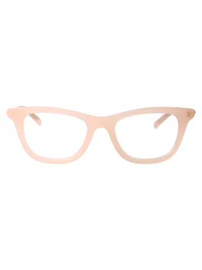 Gucci Pink-pink-transparent Recycled Acetate Glasses In Gold