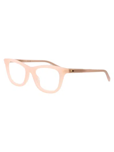 Gucci Pink-pink-transparent Recycled Acetate Glasses In Gold