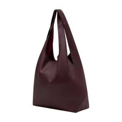 Ami Alexandre Mattiussi Etienne Hobo Bag Tote In Bordeaux Leather In Orange