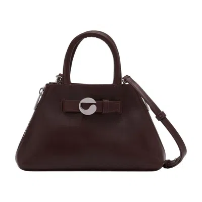 Coperni Trapezoidal Brown Calfskin Handbag In Brown