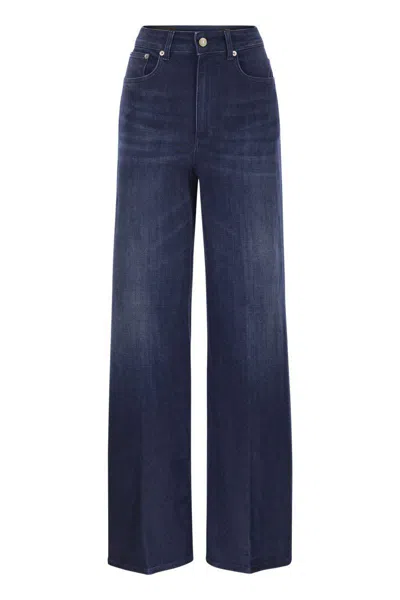 Dondup Beatrix - Five-pocket Wide-leg Jeans In Blue