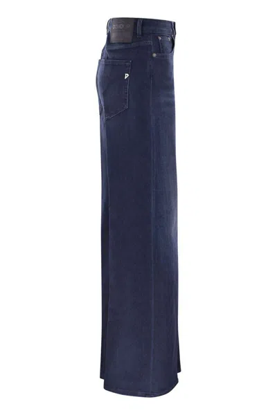Dondup Beatrix - Five-pocket Wide-leg Jeans In Blue