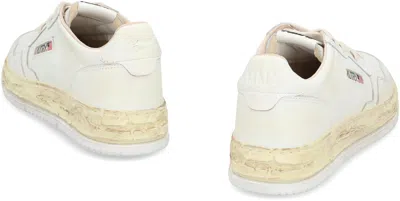 Autry Medalist Low Vintage X Mihara Yasuhiro White Sneakers With Handcrafted Sole In Leather Man In White